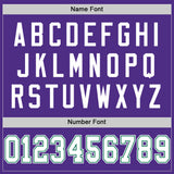 Custom Purple White-Kelly Green Mesh Authentic Throwback Football Jersey