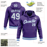 Custom Stitched Purple White-Light Blue Sports Pullover Sweatshirt Hoodie