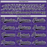 Custom Purple Black-White Hockey Lace Neck Jersey