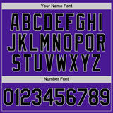 Custom Purple Black-Gray Authentic Throwback Baseball Jersey