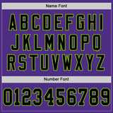 Custom Purple Black-Neon Green Mesh Authentic Football Jersey