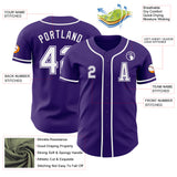 Custom Purple White Authentic Baseball Jersey
