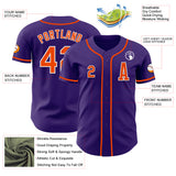 Custom Purple Orange-White Authentic Baseball Jersey