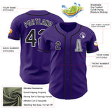 Custom Purple Black-Gray Authentic Baseball Jersey