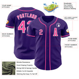 Custom Purple Pink-White Authentic Baseball Jersey
