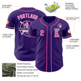 Custom Purple Pink-White Authentic Baseball Jersey