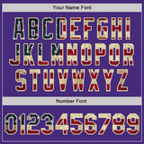 Custom Purple Vintage USA Flag-Cream Authentic Baseball Jersey