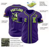 Custom Purple Neon Green-Black Authentic Baseball Jersey