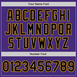 Custom Purple Black-Gold Authentic Baseball Jersey