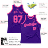 Custom Purple Pink Authentic Throwback Basketball Jersey