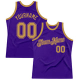 Custom Purple Old Gold Authentic Throwback Basketball Jersey