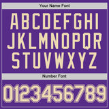 Custom Purple Cream Authentic Throwback Basketball Jersey