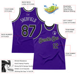 Custom Purple Black-Gray Authentic Throwback Basketball Jersey