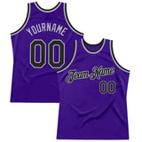 Custom Purple Black-Gray Authentic Throwback Basketball Jersey