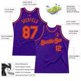 Custom Purple Orange Authentic Throwback Basketball Jersey