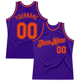 Custom Purple Orange Authentic Throwback Basketball Jersey