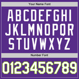 Custom Purple White-Neon Green Authentic Throwback Basketball Jersey