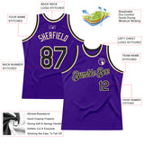 Custom Purple Black-Cream Authentic Throwback Basketball Jersey