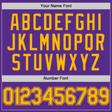 Custom Purple Gold Authentic Throwback Basketball Jersey