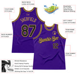 Custom Purple Black-Old Gold Authentic Throwback Basketball Jersey