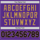 Custom Purple Black-Old Gold Authentic Throwback Basketball Jersey