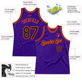 Custom Purple Black-Orange Authentic Throwback Basketball Jersey