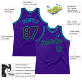 Custom Purple Black-Teal Authentic Throwback Basketball Jersey