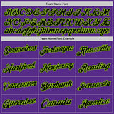 Custom Purple Black-Neon Green Authentic Throwback Basketball Jersey