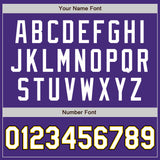 Custom Purple White Yellow-Black Authentic Baseball Jersey