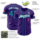 Custom Purple Teal Pink-White Authentic Baseball Jersey