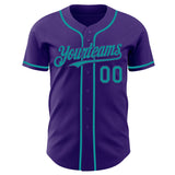 Custom Purple Teal Authentic Baseball Jersey