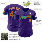 Custom Purple Texas Orange Teal Black-White Authentic Baseball Jersey