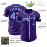 Custom Purple Light Blue Authentic Baseball Jersey