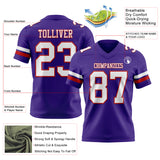 Custom Purple White-Red Authentic Football Jersey