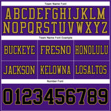 Custom Purple Black-Old Gold Authentic Football Jersey