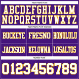 Custom Purple White-Gold Authentic Football Jersey