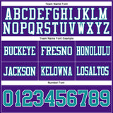 Custom Purple Teal-White Authentic Football Jersey