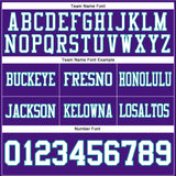 Custom Purple White-Teal Authentic Football Jersey
