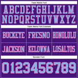 Custom Purple Light Blue-Pink Authentic Football Jersey