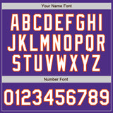 Custom Stitched Purple White-Orange Baseball Pullover Sweatshirt Hoodie