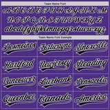 Custom Stitched Purple Black-White Baseball Pullover Sweatshirt Hoodie