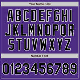 Custom Stitched Purple Black-White Baseball Pullover Sweatshirt Hoodie