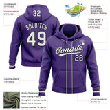 Custom Stitched Purple White-Black Baseball Pullover Sweatshirt Hoodie