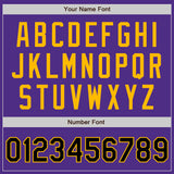 Custom Stitched Purple Black-Gold Baseball Pullover Sweatshirt Hoodie