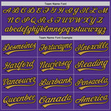 Custom Stitched Purple Black-Old Gold Baseball Pullover Sweatshirt Hoodie