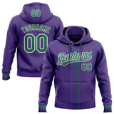 Custom Stitched Purple Kelly Green-White Baseball Pullover Sweatshirt Hoodie