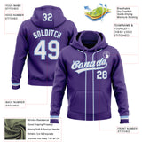 Custom Stitched Purple White-Light Blue Baseball Pullover Sweatshirt Hoodie