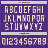 Custom Stitched Purple Cream Baseball Pullover Sweatshirt Hoodie