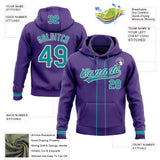 Custom Stitched Purple Teal-White Baseball Pullover Sweatshirt Hoodie