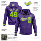 Custom Stitched Purple Neon Green-White Baseball Pullover Sweatshirt Hoodie